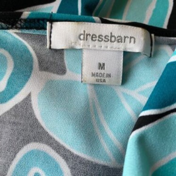 Lot of 3~DRESS BARN Silky s/s TUNIC TOPS~fluttery-BLUES-Retro ORANGE Gray-sz M - Picture 15 of 16